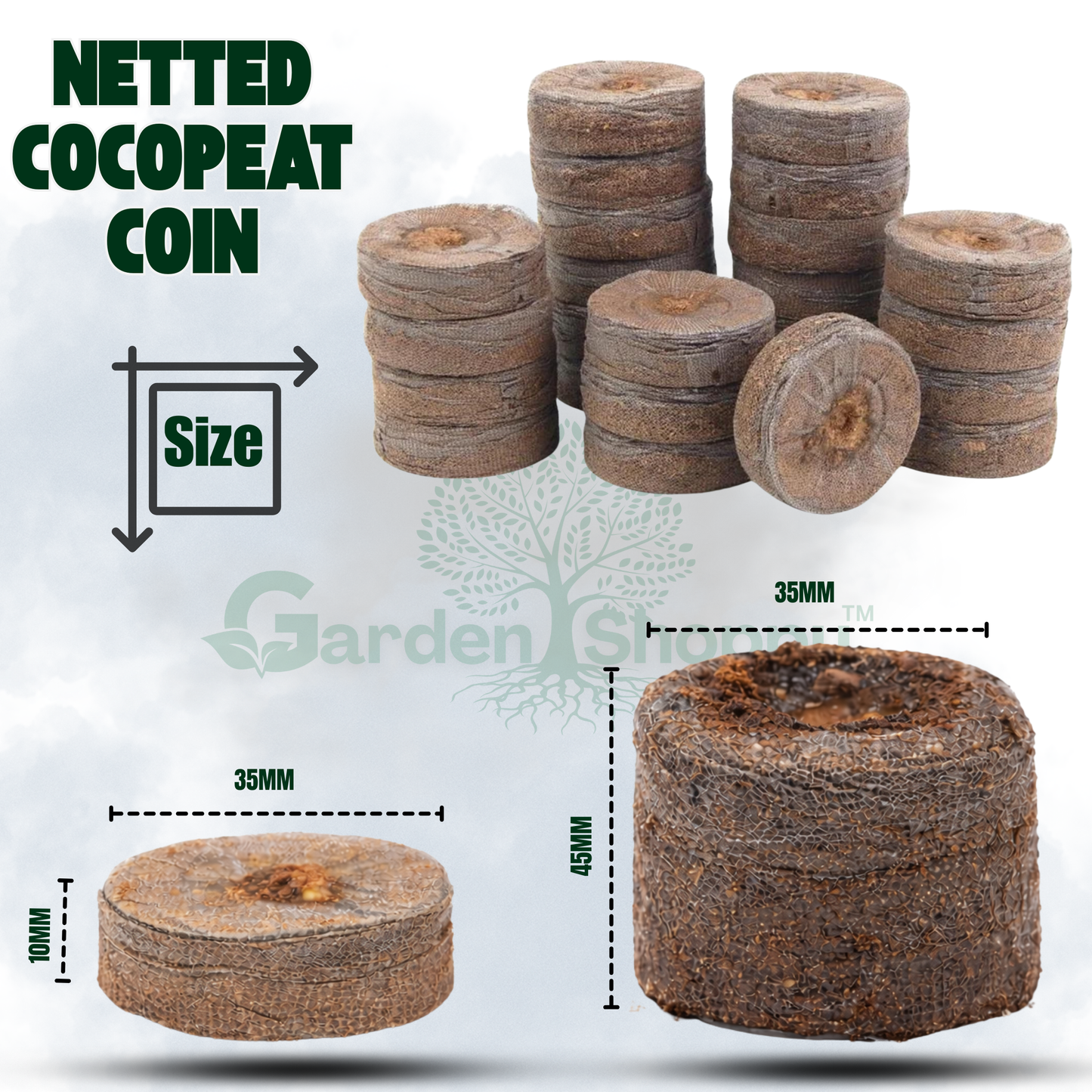 Cocopeat Netted Disc / Coins for Seed Germination