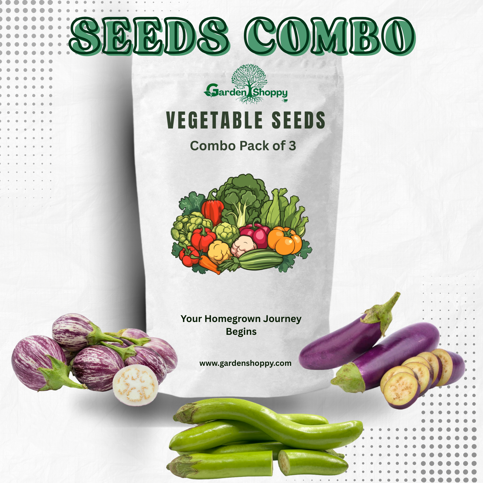 Vegetable Seeds Combo Pack of 3