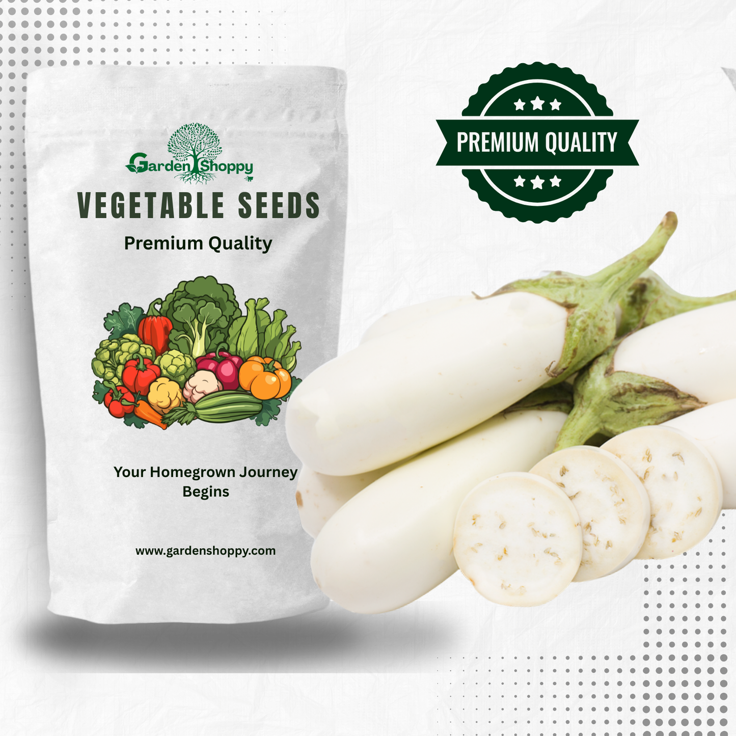 White Brinjal Seeds - Vegetables Seeds