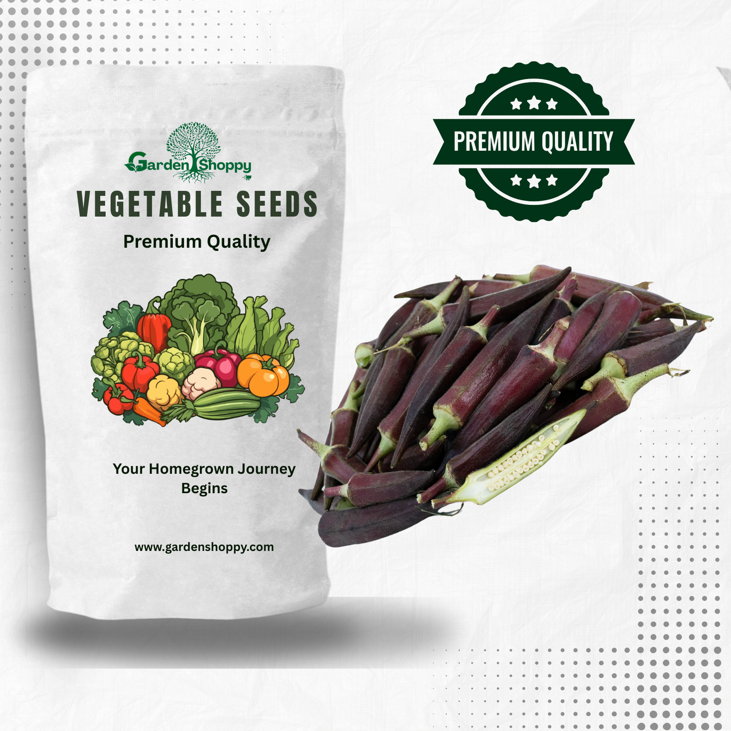 Lady's finger / Bhindi / Okra Hybrid F1 Red Seeds - Vegetable Seeds