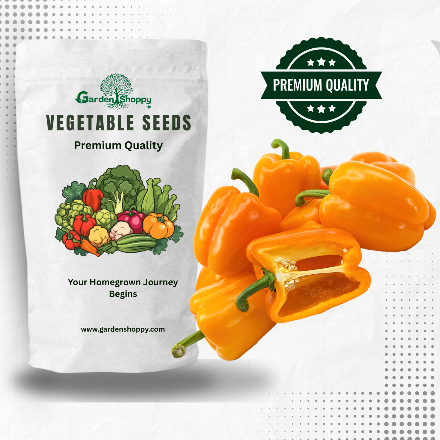 Orange F1 Hybrid Capsicum Seeds - Vegetable Seeds
